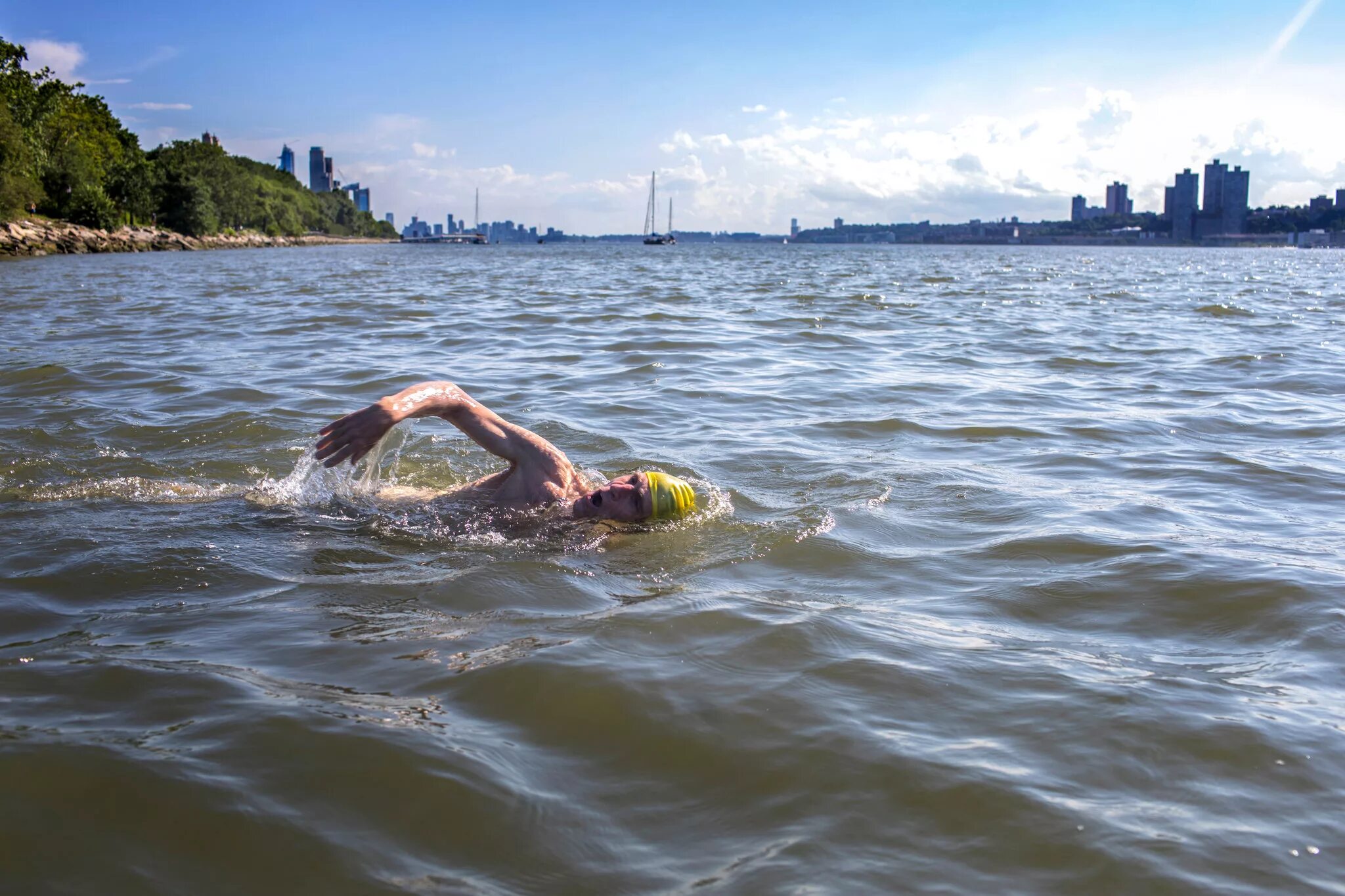 Usually in the river. Swimming in the river. деловое предложение river in swim. political comedian hudson river swimming.