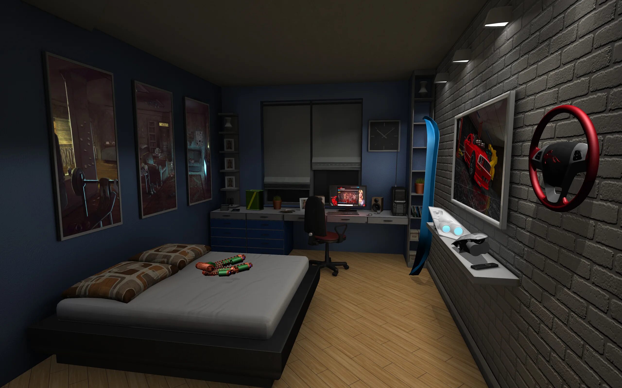 Много предметов. Человек играющий в приставку. Комната из игры. Комната в гаражном стиле. Играй в комнате.