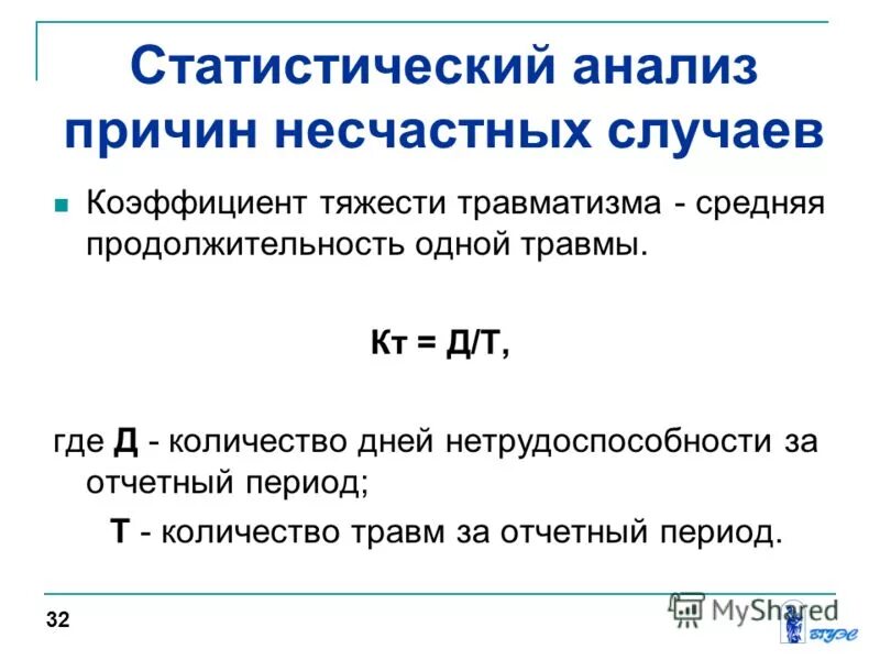 Коэффициент тяжести несчастных случаев