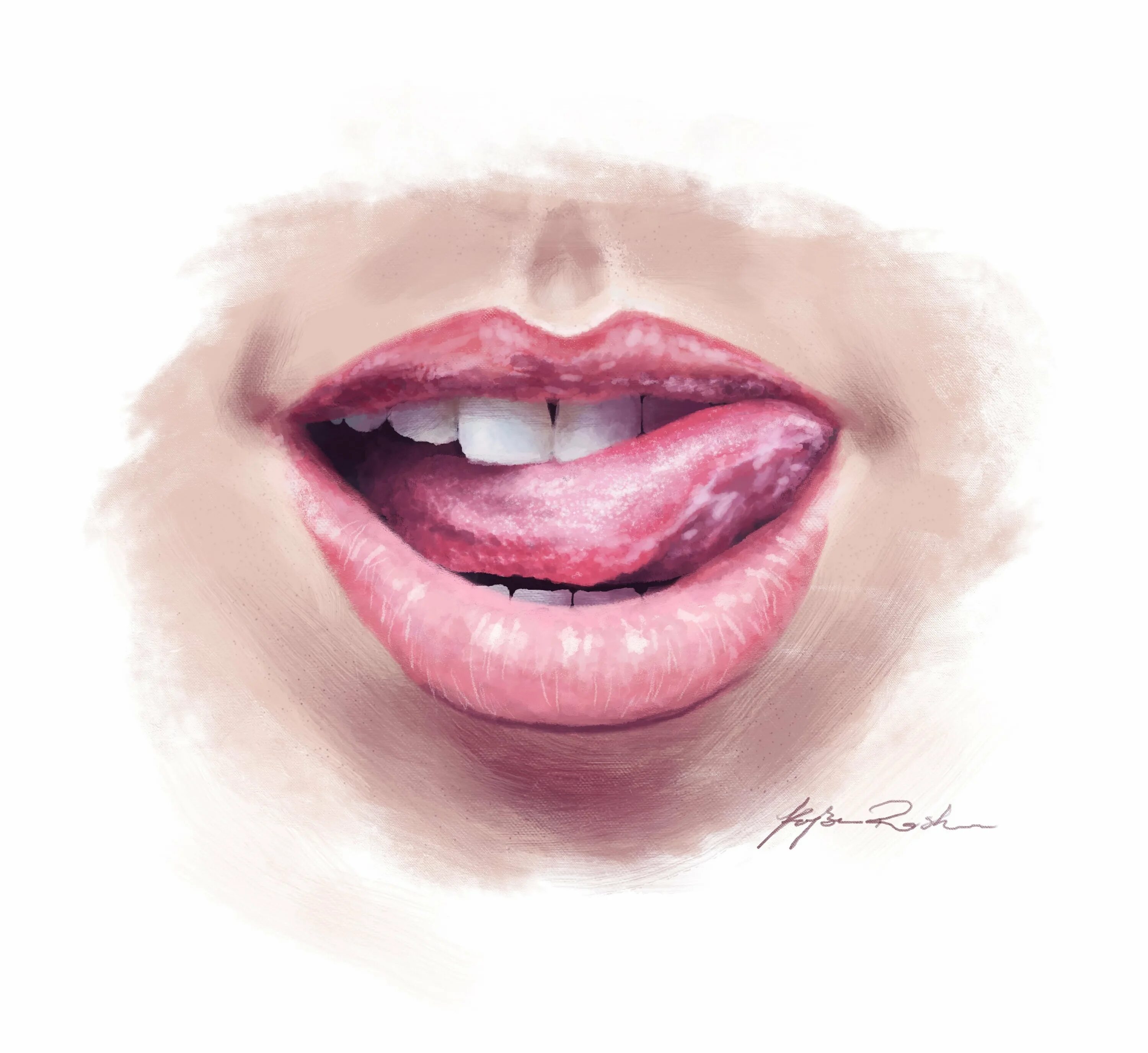 язык акварелью. акварель абстракция. губы арт. портреты humid peach. губы акварелью.