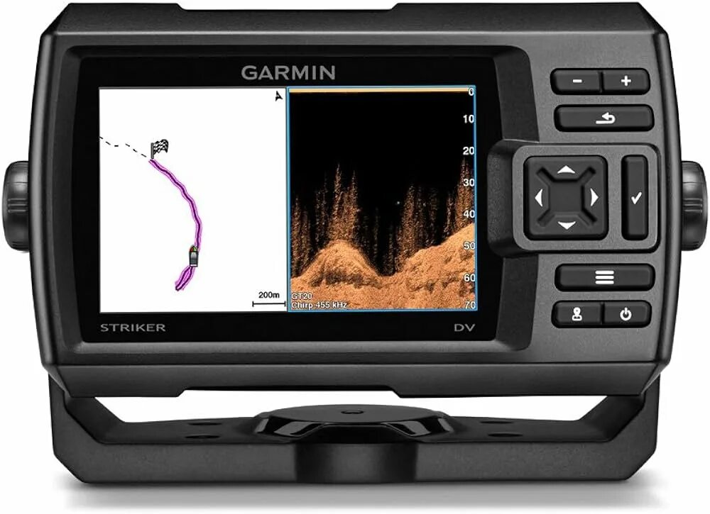 Эхолот страйкер 5. Эхолот Garmin Striker vivid 5cv. Striker Plus 5cv боковое сканирование. Гармин Страйкер св. Козырек эхолота Garmin Striker.