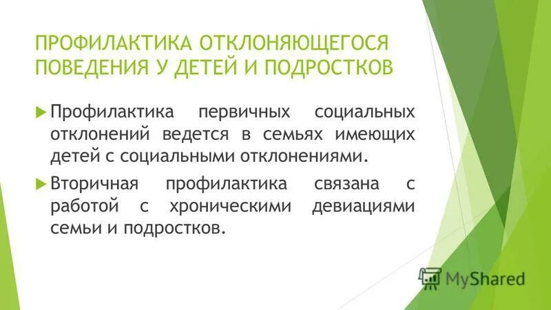 Организация профилактики отклоняющегося поведения