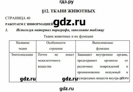 Используя материал параграфа составьте таблицу характеристика типов