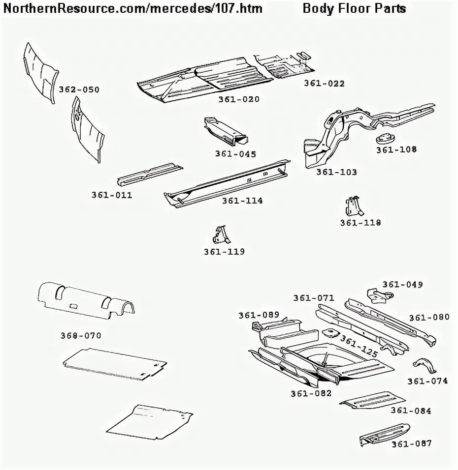 Mercedes parts. MB 107. Карандаш Part number.