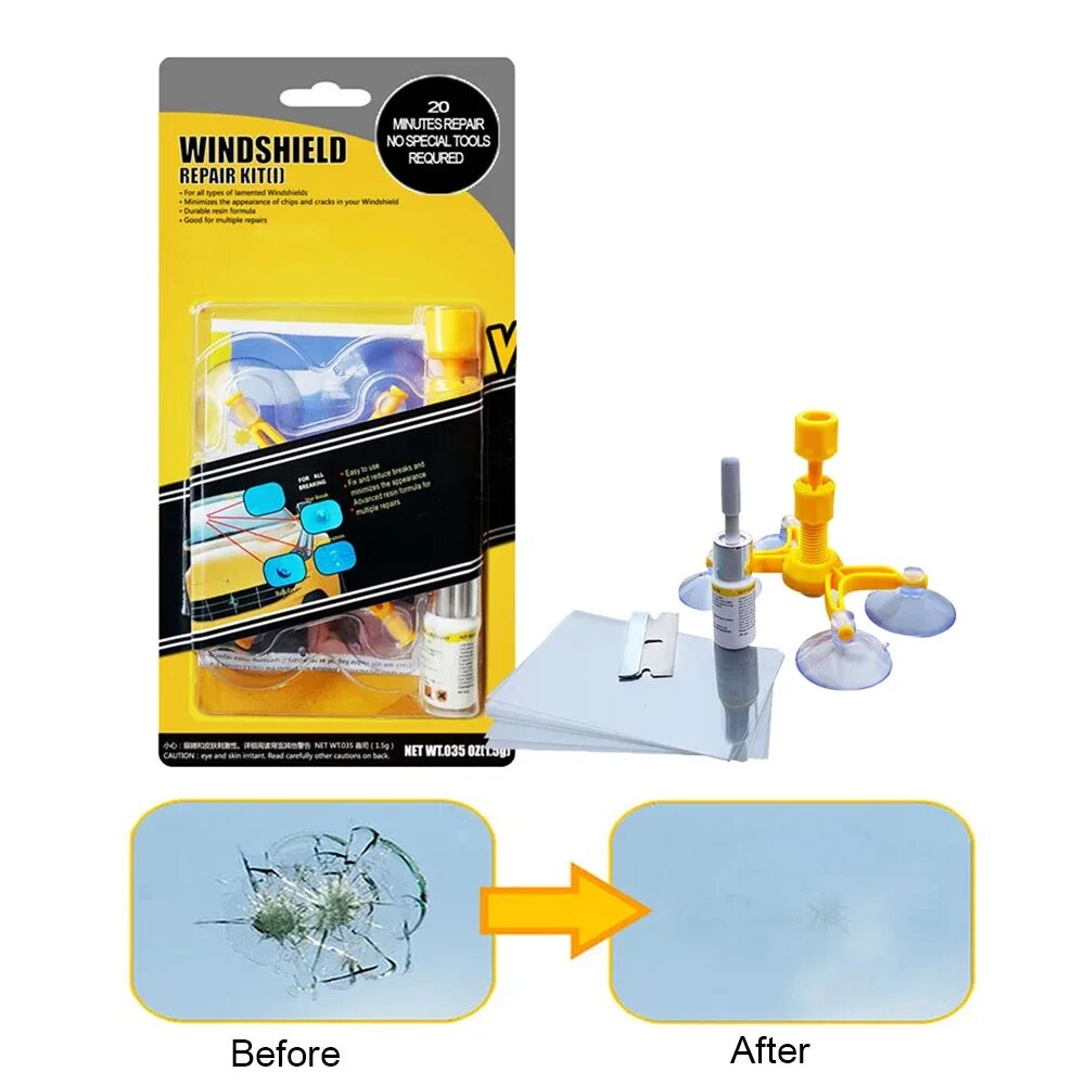 Комплект для ремонта лобового стекла Windshield Repair. Набор для ремонта автостекол Windshield Repair Kit. Набор ремонта стекла автомобиля Windshield Repair Kit. Набор для устранения трещин на стекле Windshield Repair Kit.