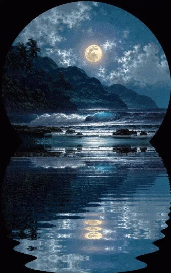Ночной пейзаж. Луна и море. Ночь Луна вода. Отражение Луны в воде. Луна живая природа
