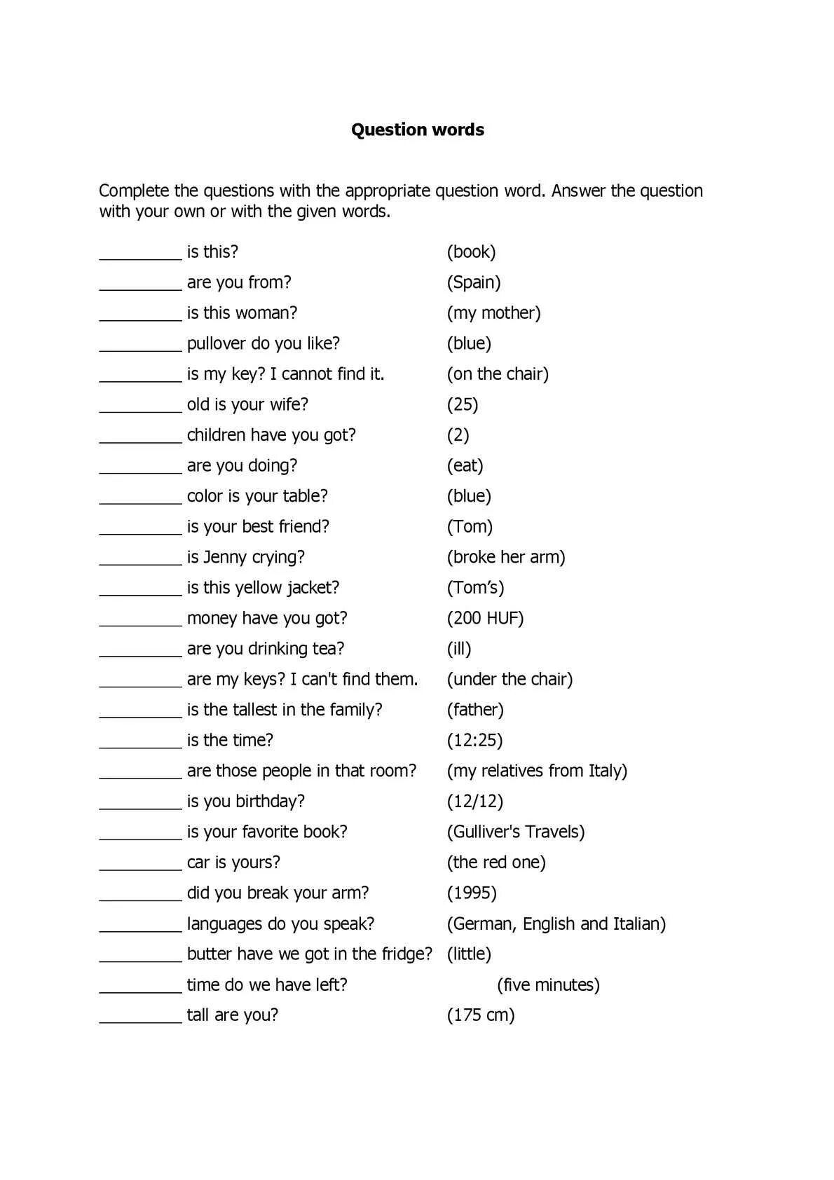The key is in the word. Wh questions упражнения. вопросительные слова в английском worksheets. задание question words. question words worksheets.