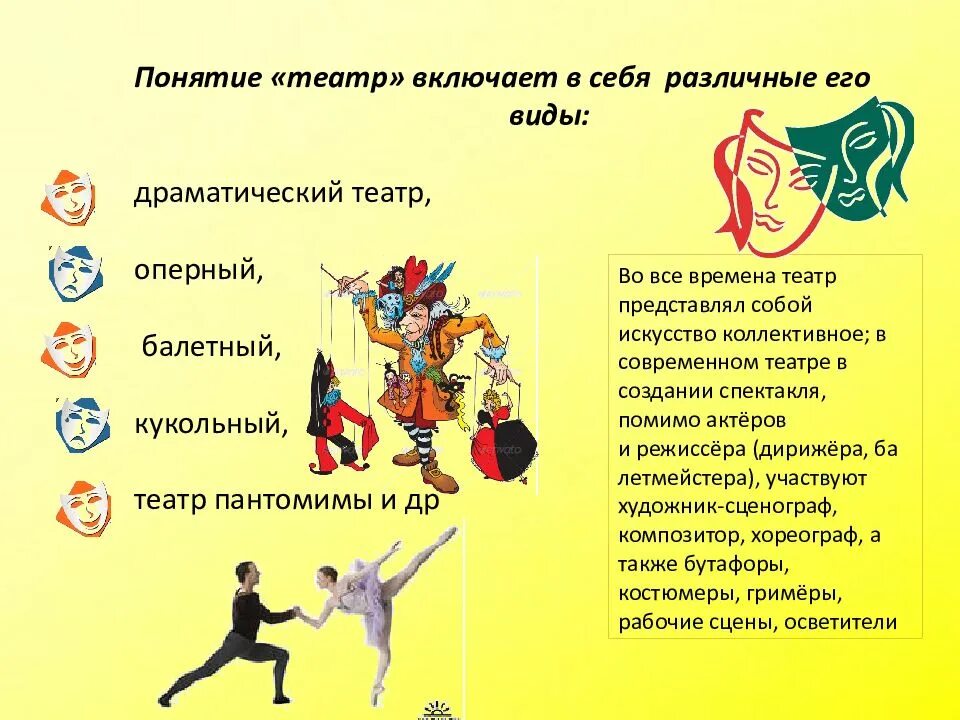 Жанры сценического искусства. Музыкальный вид театра. Сообщение о театре. Музыкальный вид театра. Музыкальный вид театра.