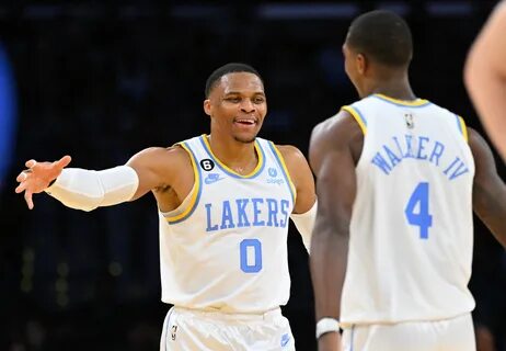 Lakers crack La Westbrook Jersey the Russell code in season's first wi...