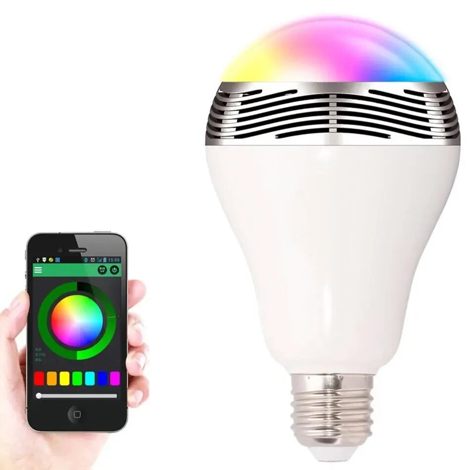 Bluetooth лампа. Bluetooth Smart led Bulb e27. Светодиодная лампа RGB e27. Лампа led RGB Bulb. Цветная лампочка led c Bluetooth колонкой led-BT-e27, пультом и цветомузыкой.