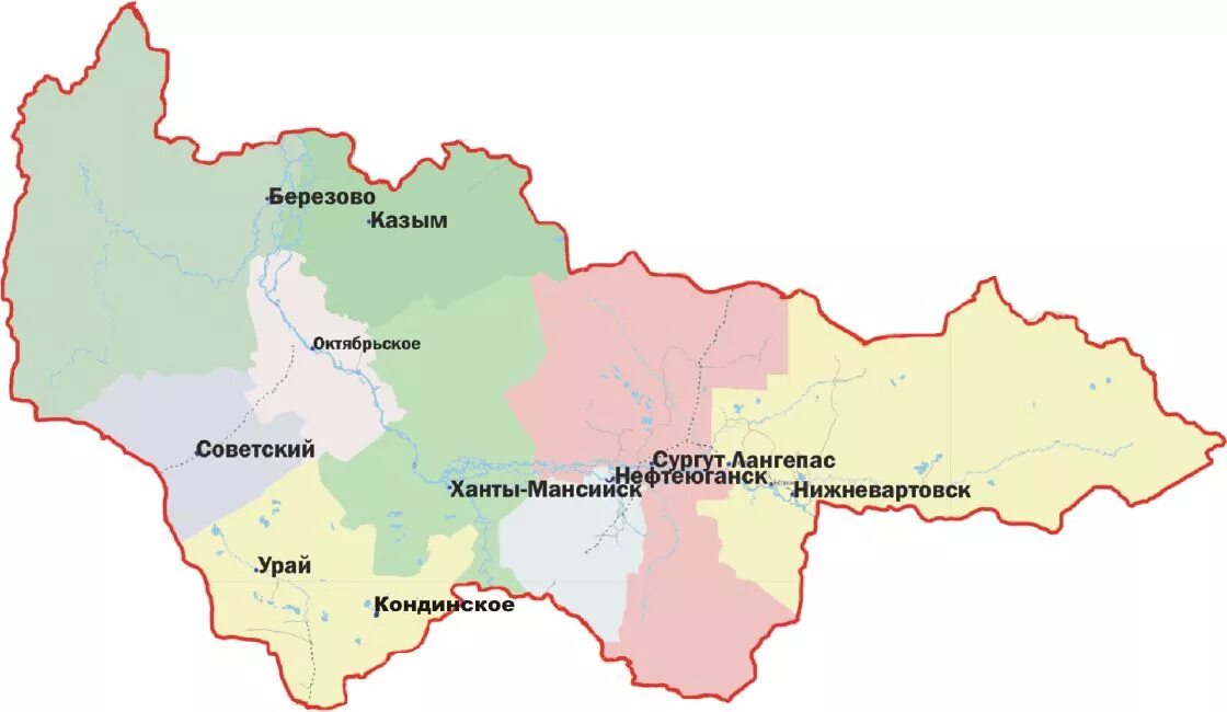 Мансийский ао. Карта Ханты-Мансийского автономного округа Югры. ХМАО Югра карта округа. ХМАО область на карте. Тюменская область Ханты-Мансийский автономный округ.