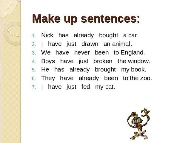 He already this book. Make up sentences. Already sentences. Already make up sentences. Make already.