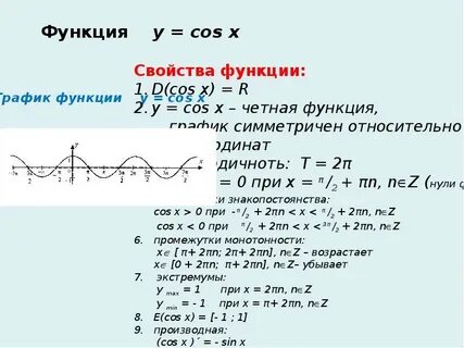Тригонометрические функции cos