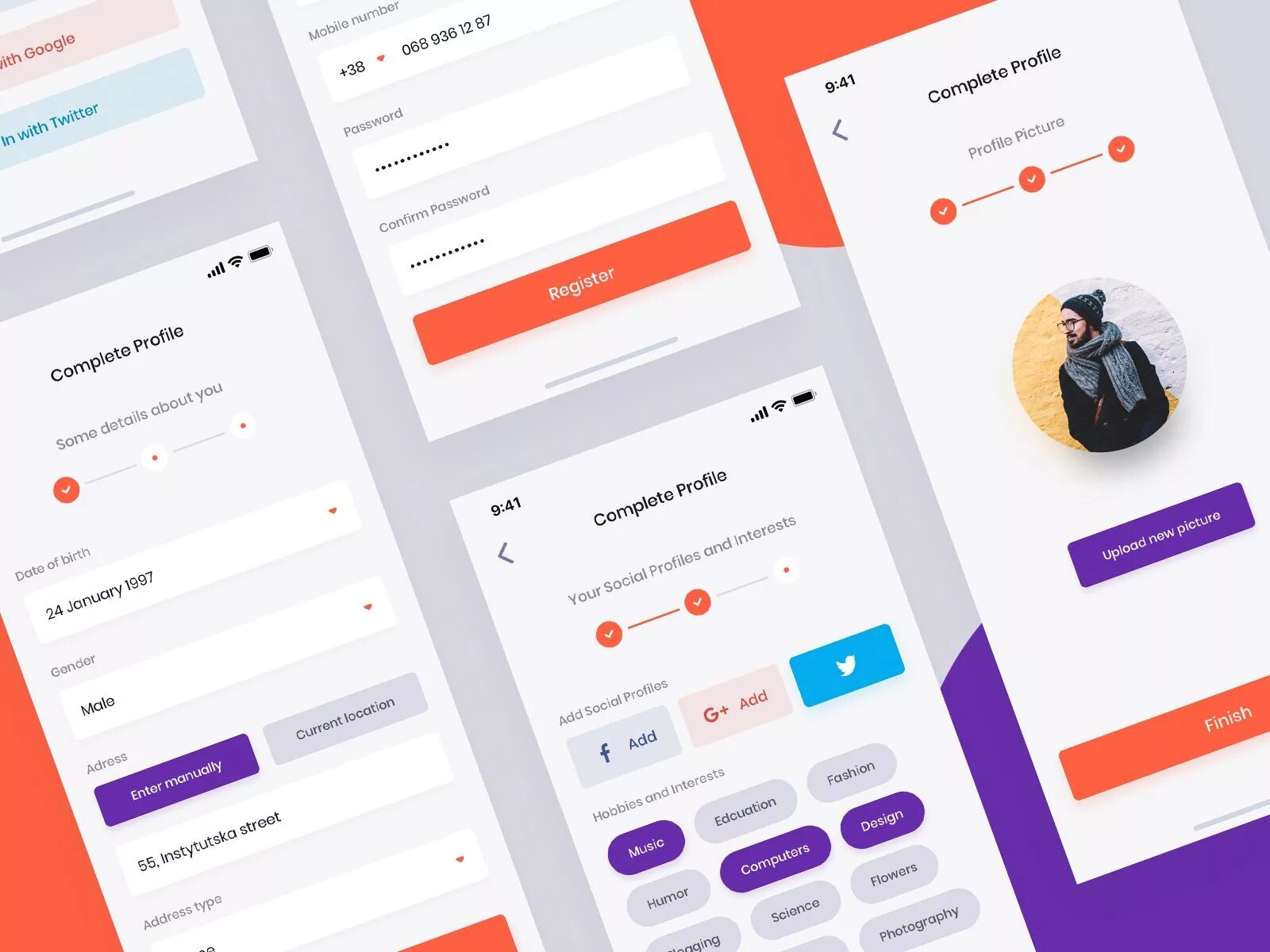 App reg. Регистрация приложение UI. Registration app Design. Поэтапность регистрации UI. Registration UI Design.