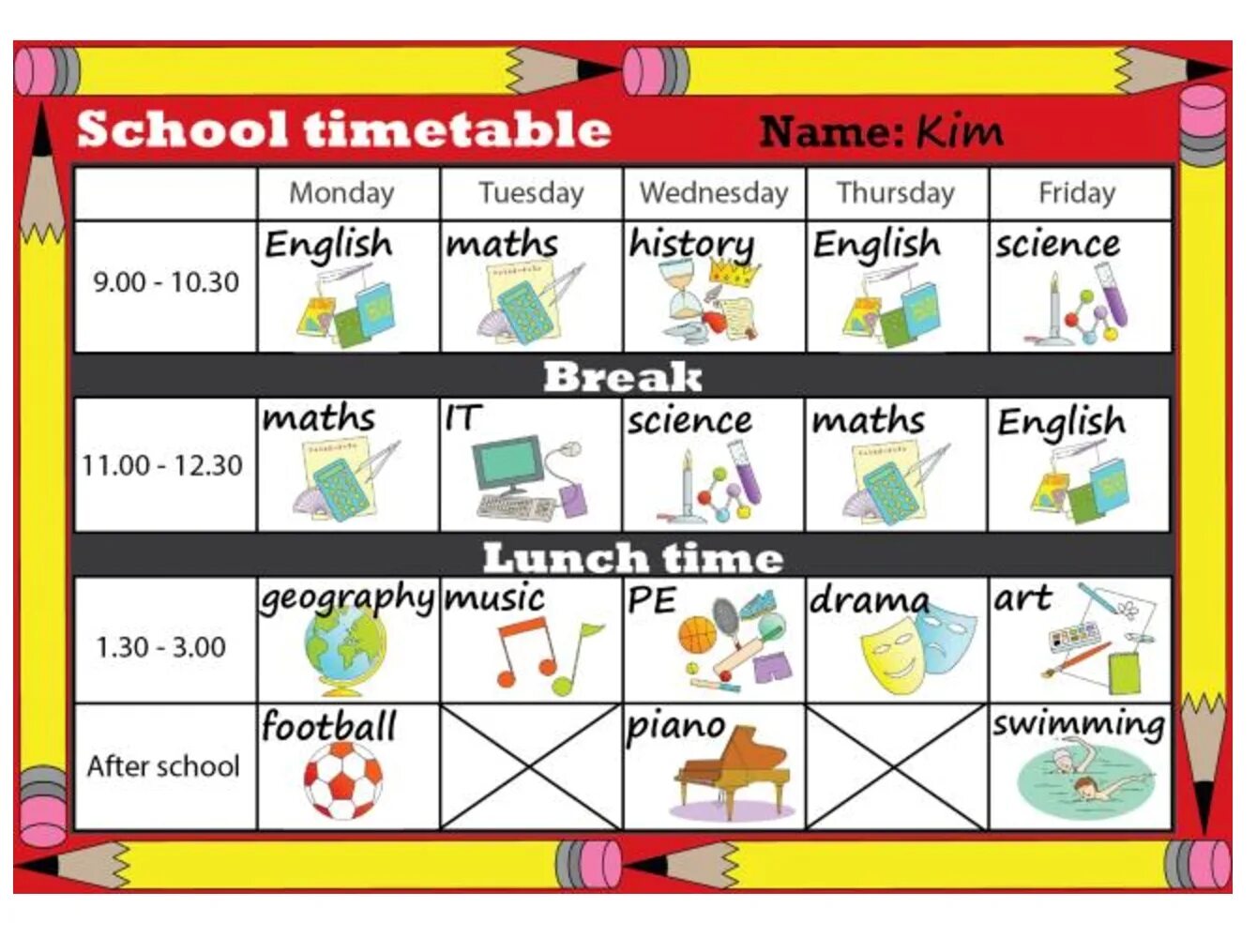 My table time