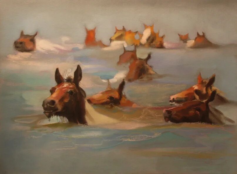 Слуцкий лошади в океане текст. Лошади в океане Слуцкий 4 класс. «Лошади в океане» Николая Гусарова.