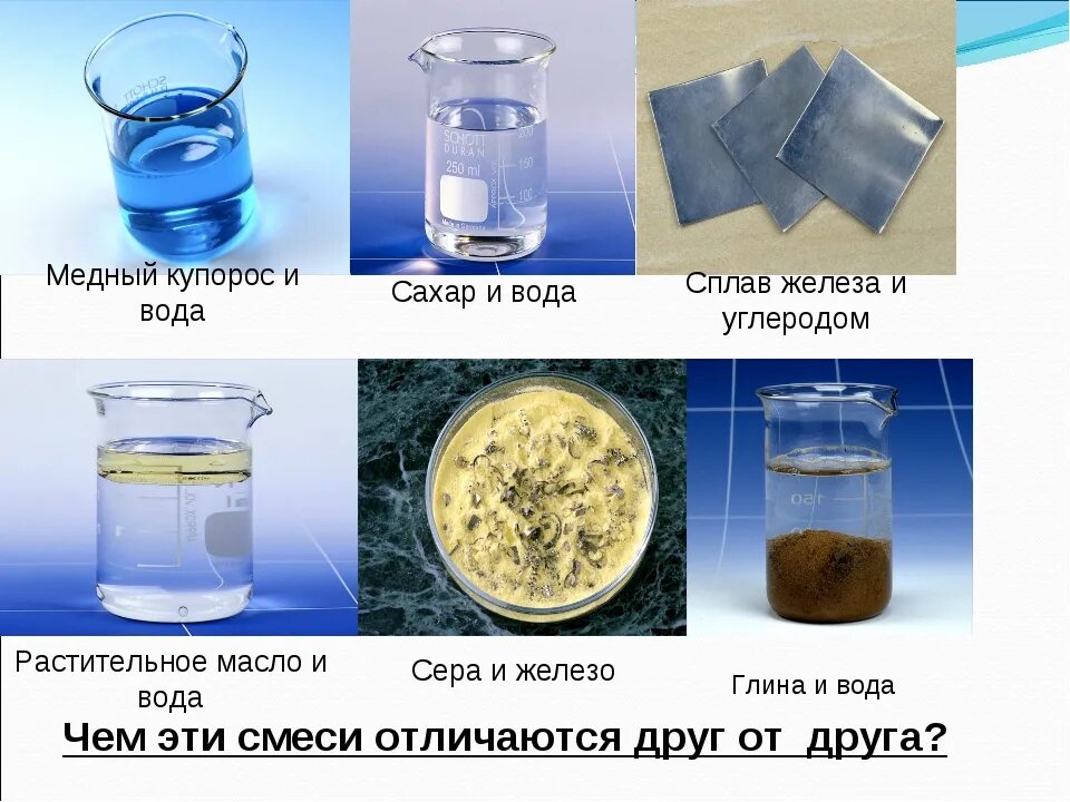 Железо раствор медного купороса. Чистое вещество это в химии. Смеси по агрегатному состоянию. Смеси веществ примеры. Примеры чистых веществ в химии.