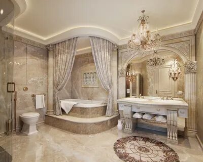 Классические интерьеры ванной