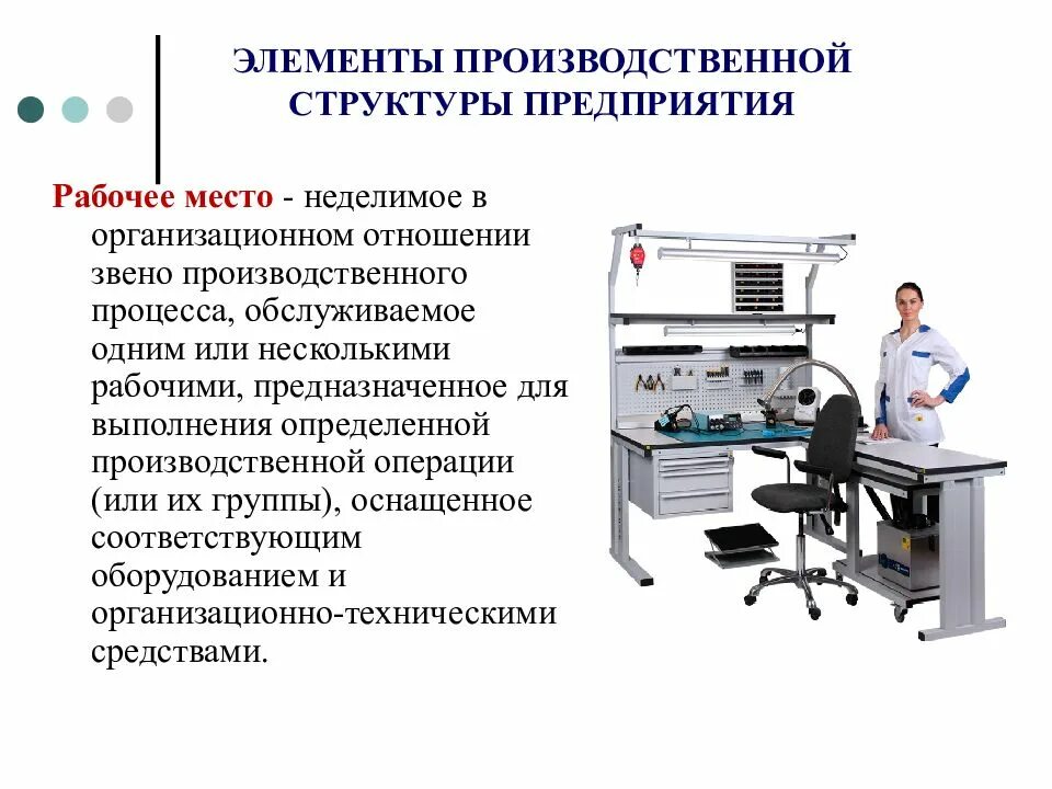 Подготовка рабочего места производственного рабочего