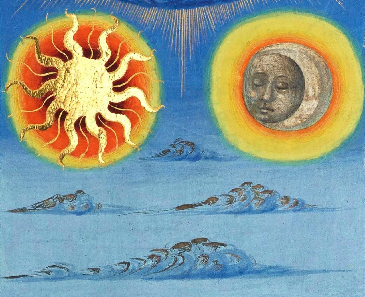 Солнце и луна изображение. Солнце в средневековой живописи. картина солнце и луна. мифы о солнце и луне. солнце и луна в глазах.