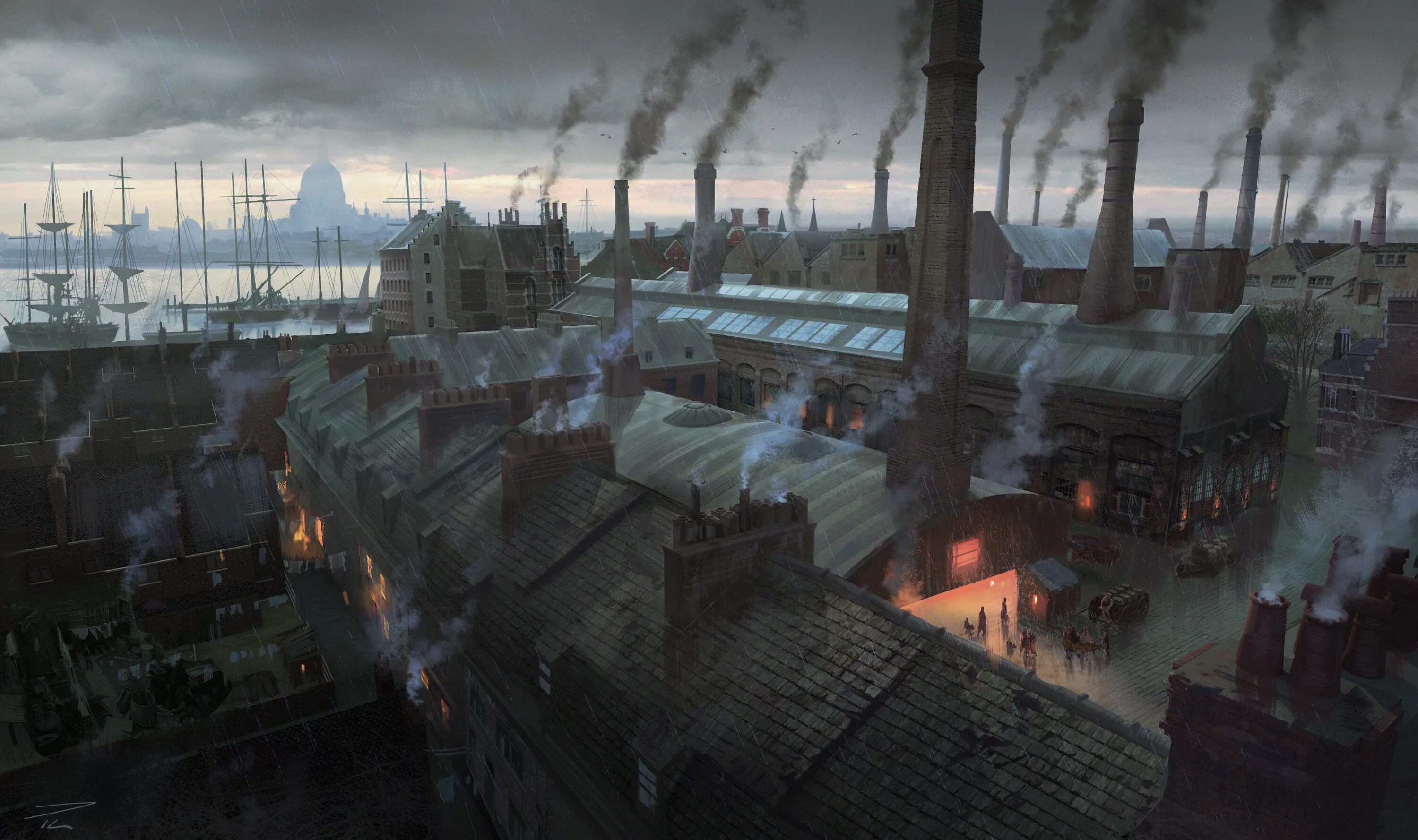 Art factory. Ассасин крид синдикат город. промышленная революция арт assassins creed syndicat. викторианский лондон ассасин крид. assassins creed syndicate лондон art.