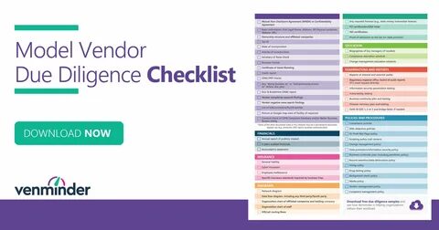 Model Vendor Due Diligence Checklist Inside Vendor Due Diligence Report Template