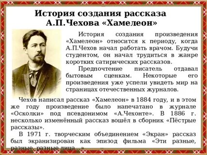 Мнение рассказа хамелеон