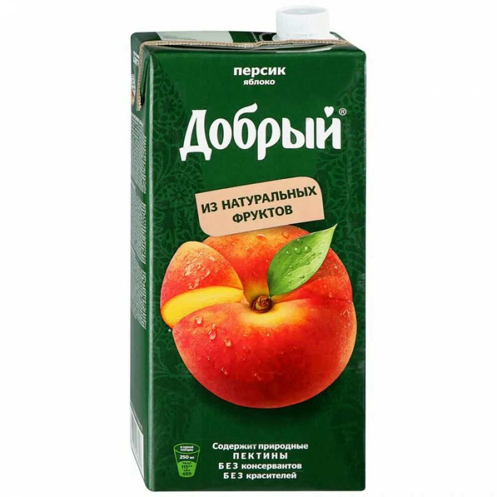Сок добрый отзывы. Нектар добрый персик-яблоко 2л. Сок добрый персик-яблоко 2 л.. Сок добрый яблоко персик 2 литра. Сок добрый персик-яблоко 1 л..