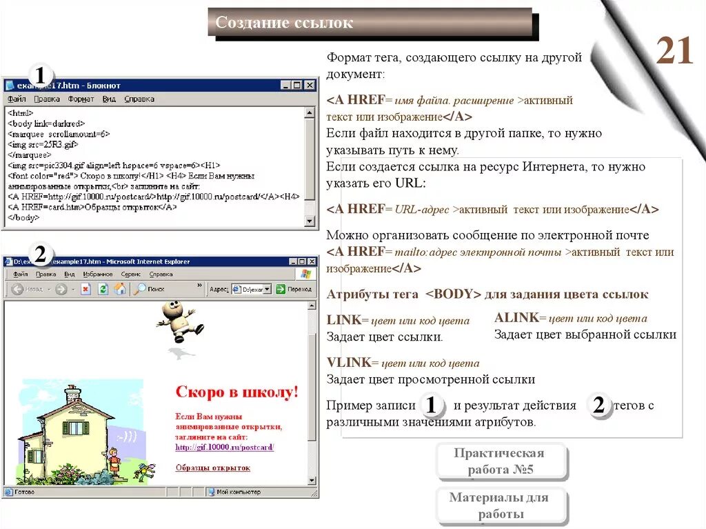 Создание ссылки. Ссылки в html. Ссылка на другой документ html. Создание ссылок в документе html. Тег ссылка на страницу