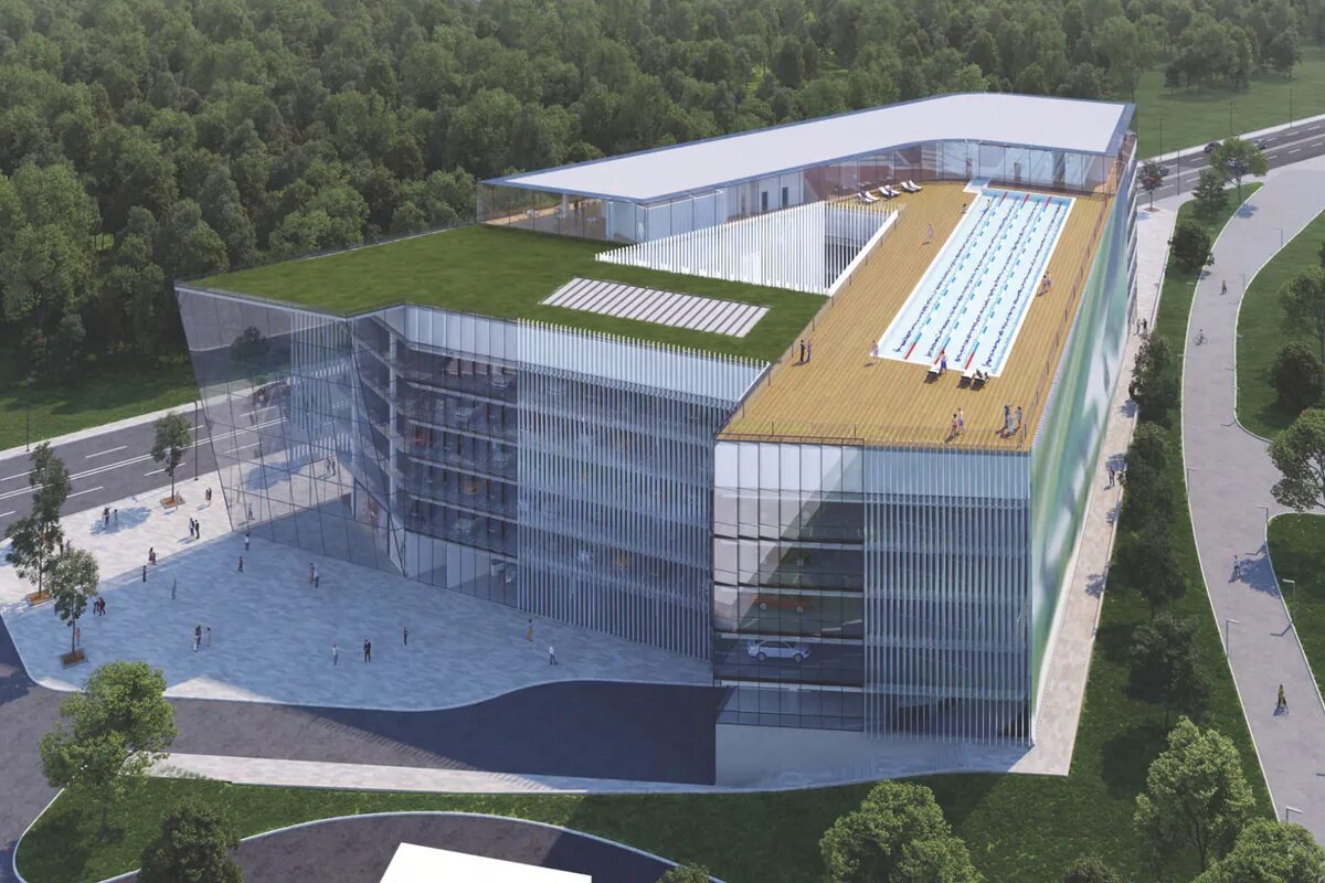 Комплекс расположится в. Гараж абрамовича в крылатском. крылатская ул. вл.13. спортивный комплекс здание. конструкция крыши на здание бассейна.