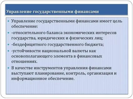 Управление финансами государственных муниципальных учреждений