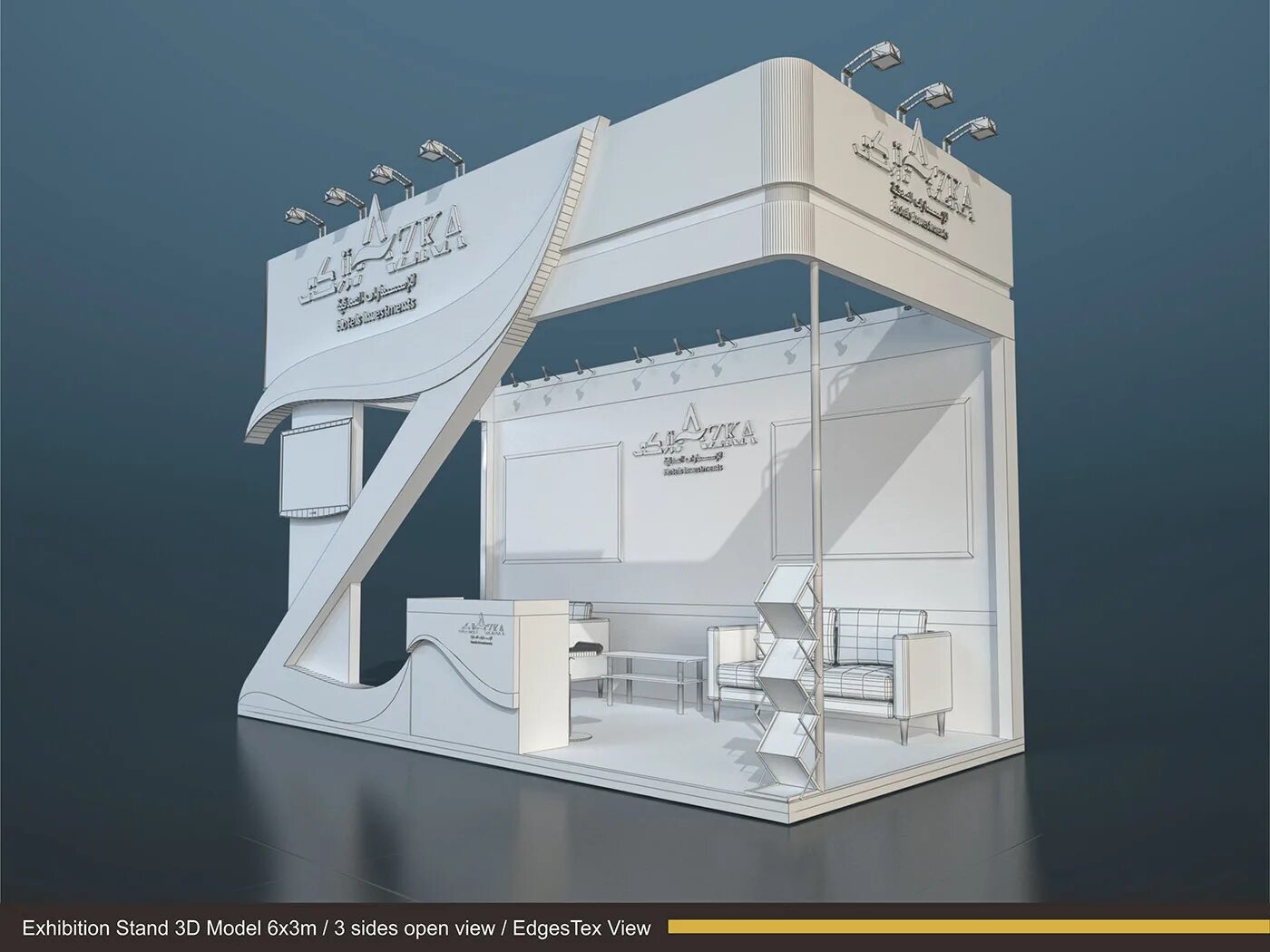 Stand 3 forms. Стенд 3д модель. Выставочный стенд 4 на 6. Stand 3d Max модель. Exhibition Stand 3d model.