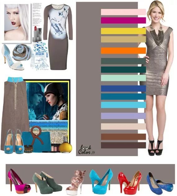 Сочетание с темно серым цветом в одежде Сочетание разных цветов Color combinations for clothes, Colour combinations fash