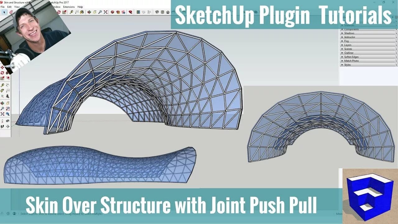 Curviloft sketchup. Joint push pull sketchup. joint push pull v4.4e. sketchup modeling. push in joint.