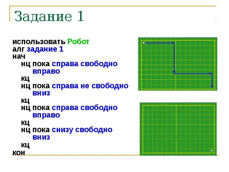 Пока снизу свободно вниз. Кумир робот задания ОГЭ. Кумир робот задание по информатике. Кумир робот НЦ пока КЦ. Простые задачи для исполнителя робот.