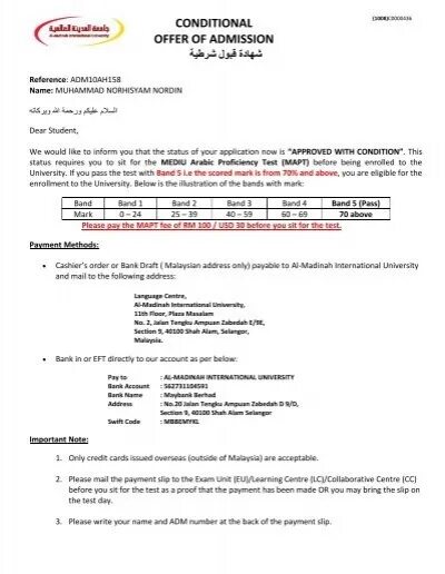 Conditional offer. Conditional admission. u k university conditional letter.