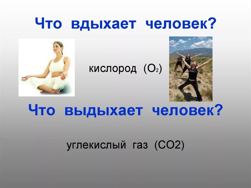 Что вдыхает и выдыхает человек. Человечек вдыхает и выдыхает. Человек вдыхает кислород. Человек выдыхает углекислый ГАЗ.