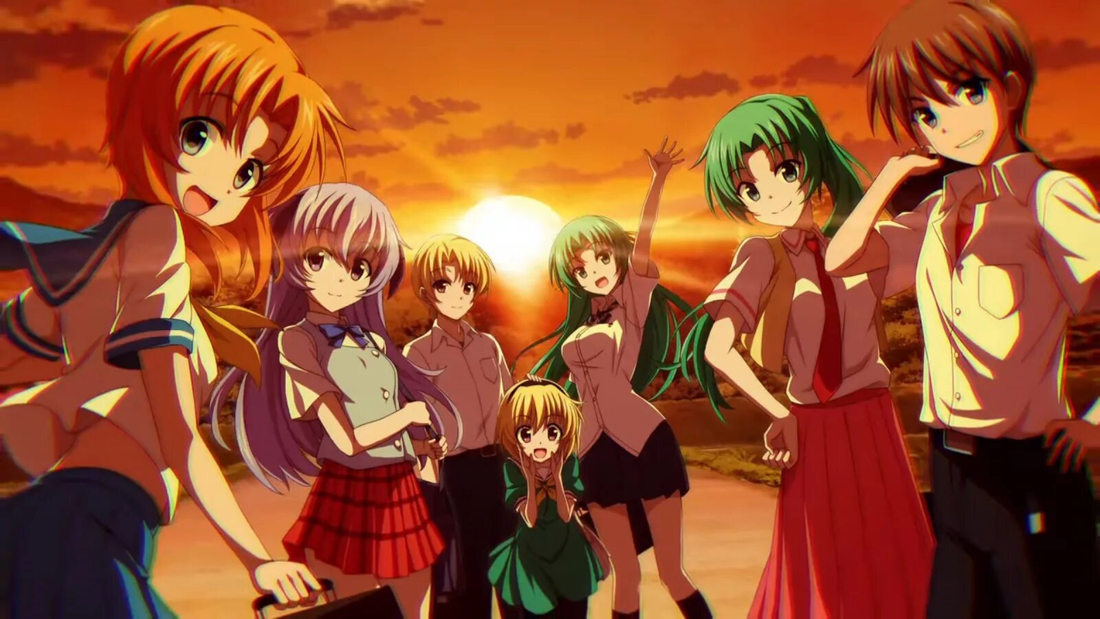 Higurashi no naku koro ni (2020) аниме. Higurashi when they. Higurashi мацури. Цикады визуальная новелла. Сонодзаки мион новелла.