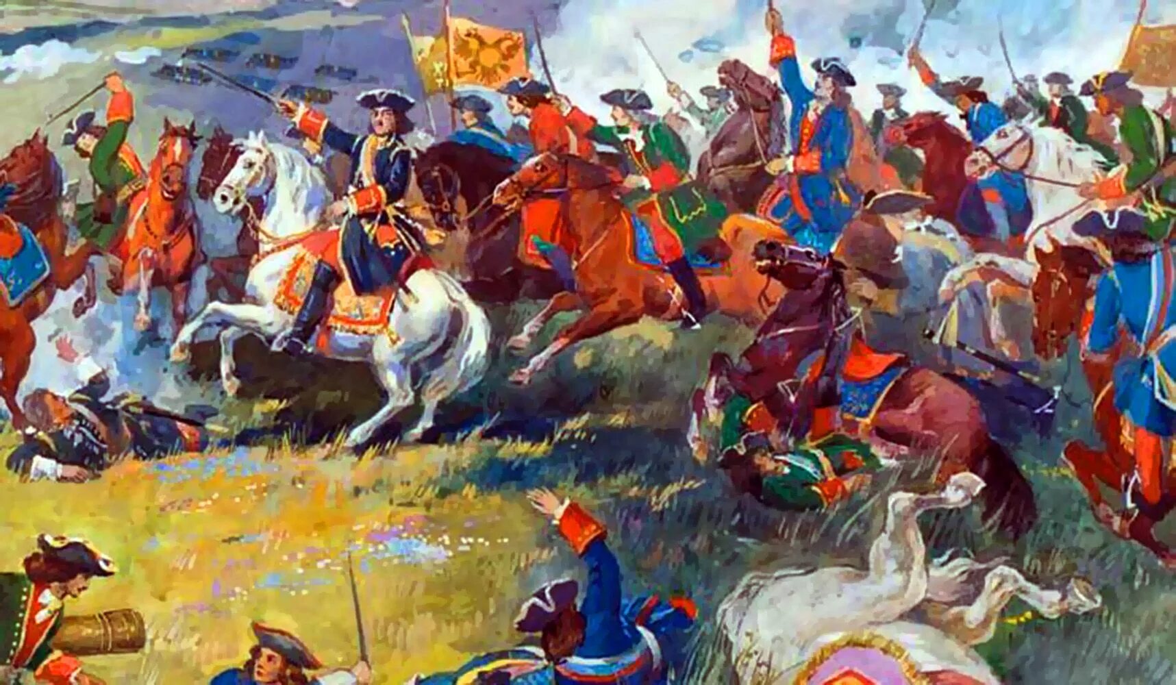 "Полтавская битва" (1942). 27 Июня 1709 года – Полтавская битва. Полтавская битва 1709 картина.