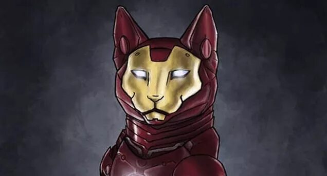Включи железный кот. Железный кот. Кошка Железный человек. Кошка Железный человек арт. Кот из железного человека.
