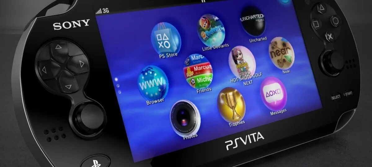 Sony PLAYSTATION Vita ГШ. Sony PS Vita снизу.