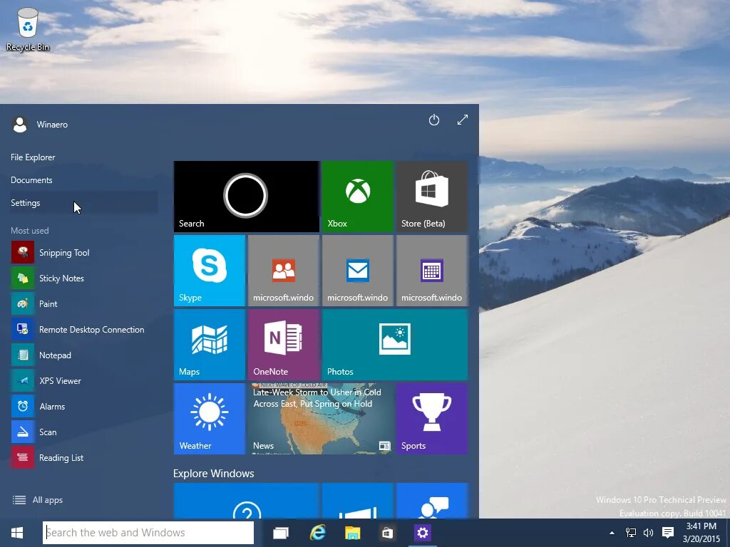 Открытые приложения windows 10. Windows 10 technical preview build 10041. windows 10 бета. виндовс 10 техникал превью. windows 10 technical preview меню пуск.