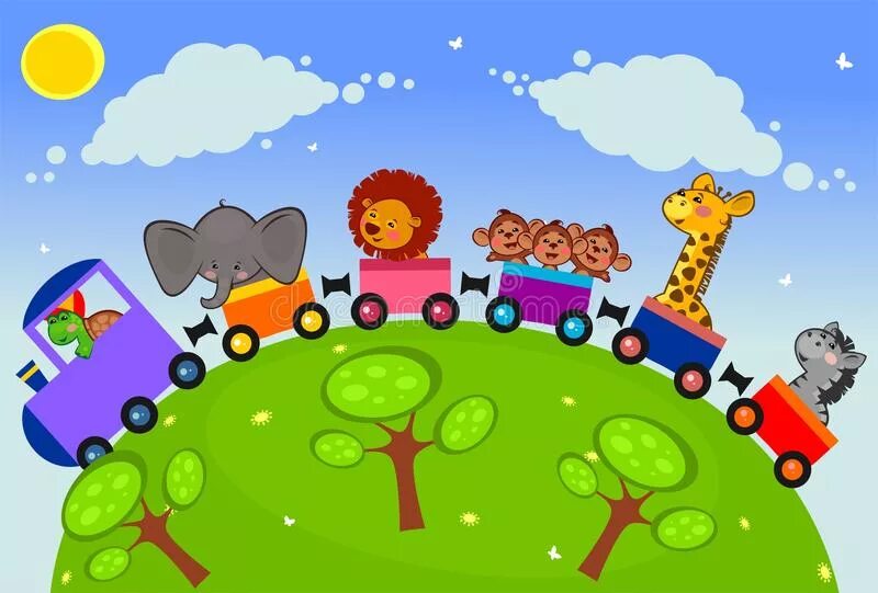 Игрушки иллюстрация. Паровозик со зверятами. Детский паровозик. Паровозик с животными. Паровозик с животными.