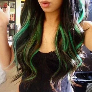 Black hair with green