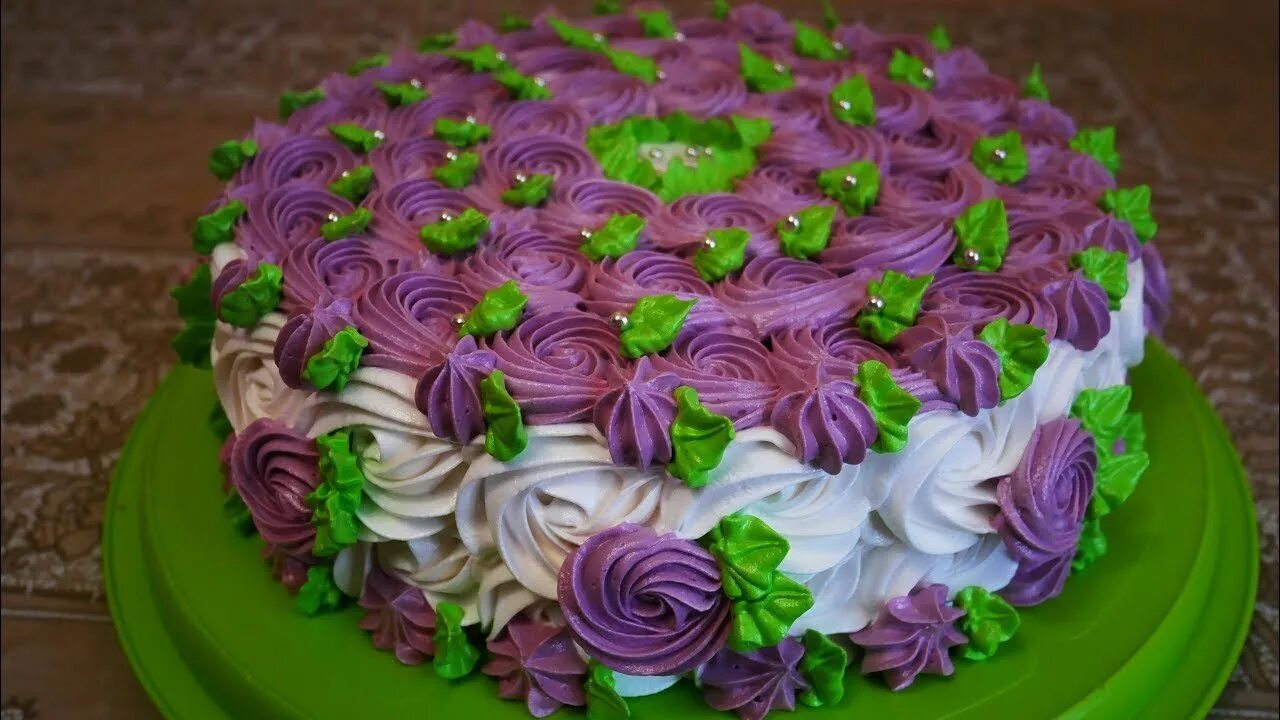 кремовое украшение торта. несложное украшение торта. красивые украшения для торта своими руками. украшения из крема для торта. украшение торта видео.