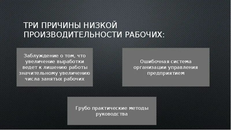 Одной из причин является то. Причины низкой производительности труда. три причины.