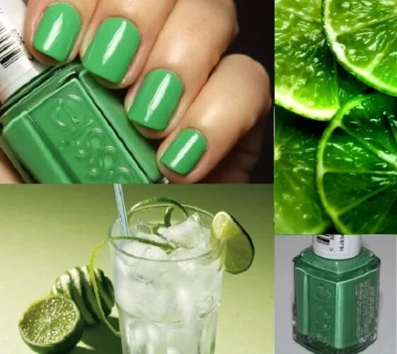 Мохито маникюр. Essie зеленый лак.