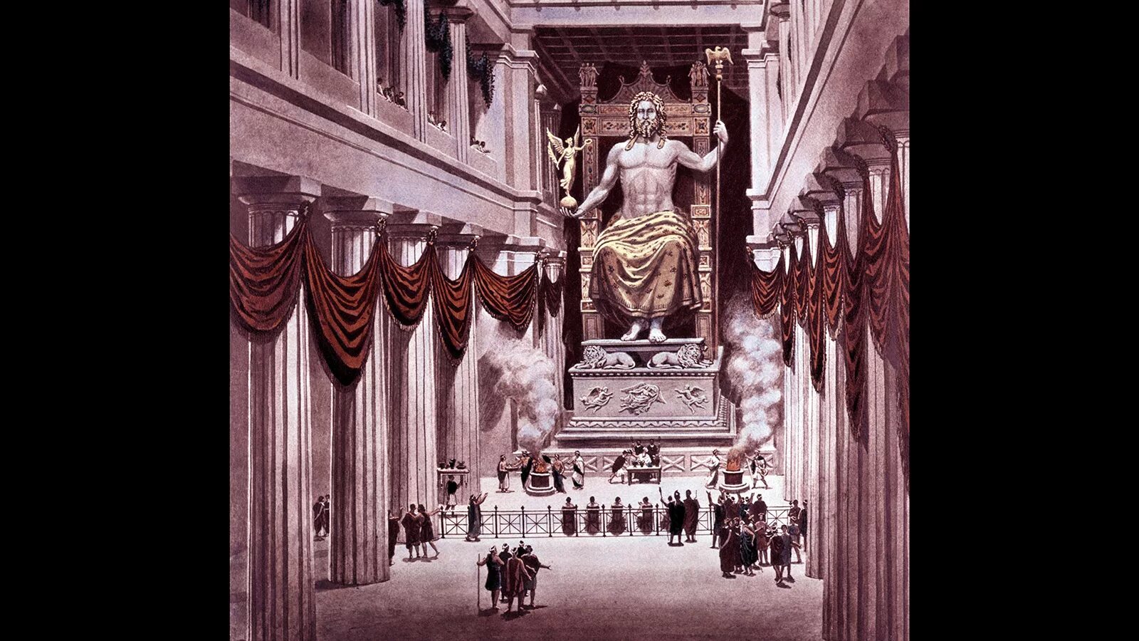 7 Чудес света статуя Зевса в Олимпии. Статуя Зевса в Олимпии (Олимпия, 435 г. до н. э.),. Статуя Зевса в Олимпии храм. Чудо четвертое - статуя Зевса в Олимпии.