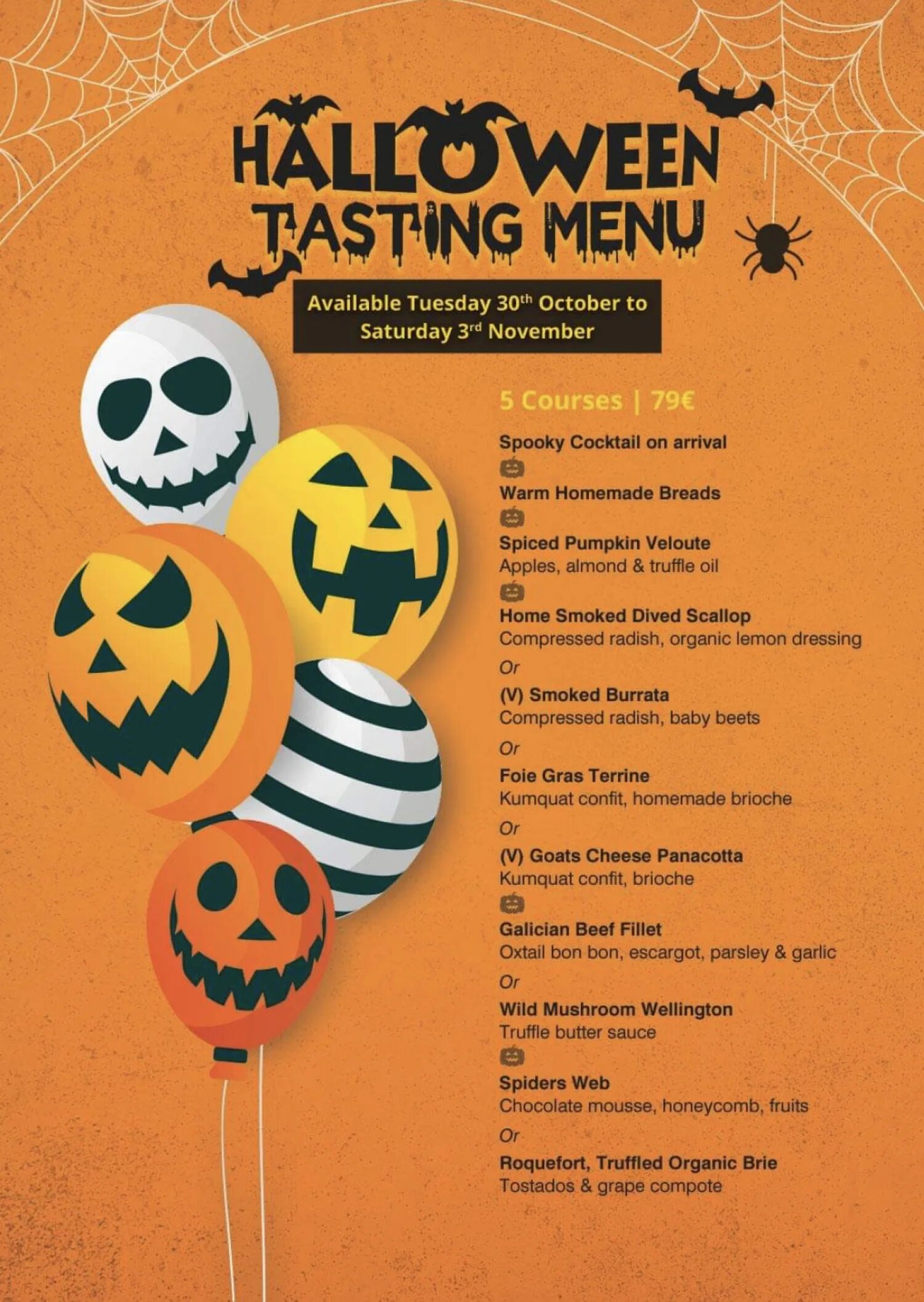 Halloween menu. Halloween menu