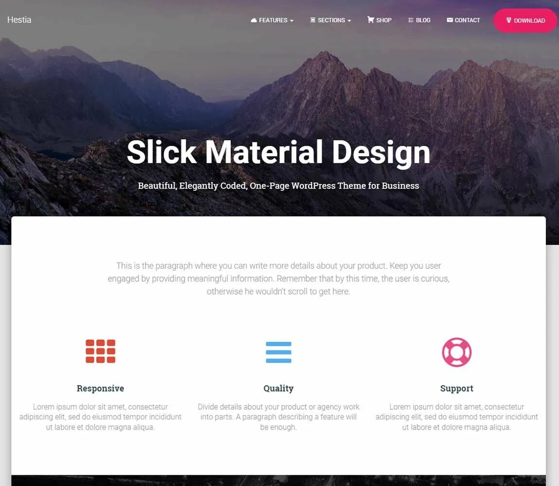 Feature section